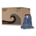 Mop Heads | Boardwalk BWKLM30311L Looped End Wideband Cotton/Synthetic Mop Heads - Large, Blue (12/Carton) image number 0