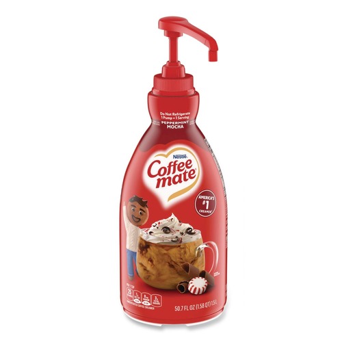 Creamers | Coffee-Mate 12070865 1.5 Liter Pump Bottle Liquid Coffee Creamer - Peppermint Mocha image number 0