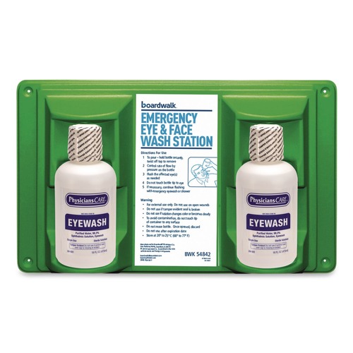 Eye Care & Protection | Boardwalk 54842 Emergency Eyewash Station with 16 oz. Bottles (6/Kit) image number 0
