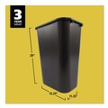 Indoor Waste Receptacles | Rubbermaid Commercial FG295700BLA 10.25-Gallon Rectangular Deskside Wastebasket - Black image number 4