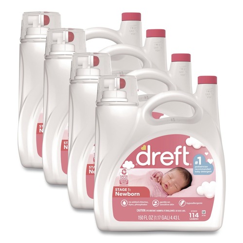 Laundry Detergents | Dreft 03241 150 oz Ultra Laundry Detergent - Baby Powder Scent (4/Carton) image number 0