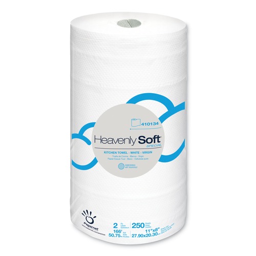 Perforated Roll & Hand Towels | Papernet 410134 2-Ply 11 in. x 167 ft. Heavenly Soft Special Kitchen Paper Towel - White (12/Carton) image number 0