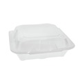Food Containers & Lids | Pactiv Corp. YTD18801ECON 8.42 in. x 8.15 in. x 3 in. Dual Tab Lock Economy Vented Foam Hinged Lid Container - White (150/Carton) image number 4