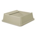 Waste Receptacle Lids | Rubbermaid Commercial FG266400BEIG 20.13 in. Plastic Untouchable Square Swing Top Lid - Beige image number 1