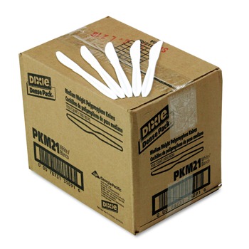 Dixie PKM21 Mediumweight Plastic Knives - White (1000/Carton)