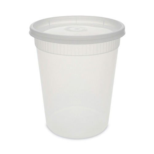 Food Containers & Lids | Pactiv Corp. YSD2532 Newspring DELItainer 4.55 Diameter x 5.55 h 32 oz Plastic Microwavable Container - Clear (240/Carton) image number 0