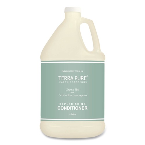 Personal Shampoos, Conditioners, & Body Washes | Diversified Hospitality Solutions 002256EA Terra Pure 1-Gallon Bottle Conditioner - Green Tea and Lemongrass Scent image number 0