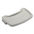 Chair Accessories | Rubbermaid Commercial FG781588PLAT Plastic Sturdy Chair Microban Youth Seat Tray - Platinum image number 0
