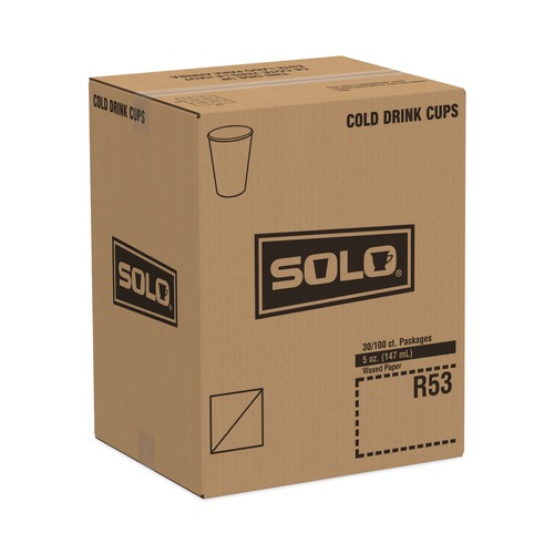 Cups | SOLO R53-J8000 5 oz. Waxed Paper Water Cups (3000/Carton) image number 0