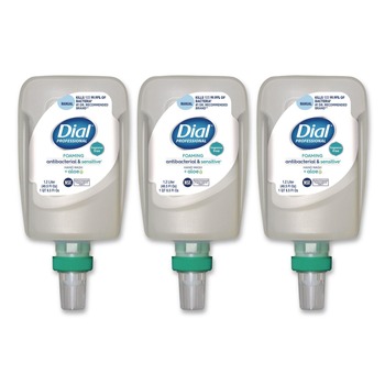 Dial Professional 17000 32100 CleanPlusGentle 1.2 Liter Antibacterial Foaming Hand Wash Refill for FIT Manual Dispenser - Fragrance Free (3/Carton)