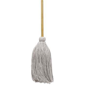 Boardwalk BWKCD50020S #20 White Cotton Head 50 in. Wood Handle Cotton Deck Mop (12/Carton)