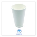 Cups | Boardwalk BWKDW16HCUP 16 oz Double-Walled Paper Hot Cups - White (500/Carton) image number 0