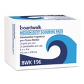 Scouring Pads & Sticks | Boardwalk 96BWK GP 6 in. x 9 in. Medium Duty Scour Pad - Green (20/Carton) image number 0
