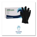 Food Service Disposable & Single Use Gloves | Boardwalk 396XSCTA 396 Series 9.5 in. 4.4 mil Disposable General-Purpose Nitrile Gloves - X-Small/Black (1000/Carton) image number 6