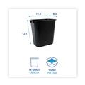 Indoor Waste Receptacles | Boardwalk 3485201 14 qt. Plastic Soft-Sided Wastebasket - Black image number 4