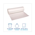 High-Density Trash Bags | Boardwalk V8046MNKR02 40 in. x 46 in. 45 gal. 10 mic High-Density Can Liners - Natural (250/Carton) image number 4