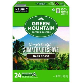 Green Mountain Coffee 5000366637 Fair Trade Coffee K-Cups - Organic Sumatran Extra Bold (24/Box)