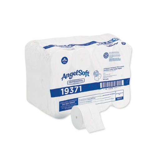 Floor Dusters & Accessories | Georgia Pacific Professional 19371 Compact Coreless 2 Ply Bath Tissue - White (36/Carton) image number 0