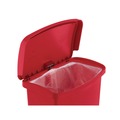 Indoor Waste Receptacles | Rubbermaid Commercial 1883564 Streamline 8-Gallon Front Step Style Resin Step-On Container - Red image number 3