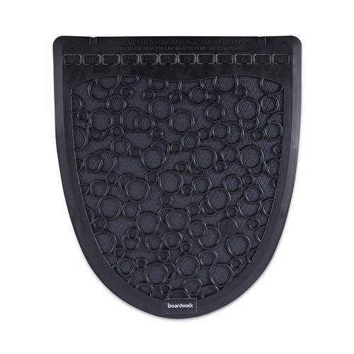 Safety Mats | Boardwalk PSUMP000I006M0021430L1 17.5 in. x 20 in. 2.0 Rubber Urinal Mat - Black (6/Carton) image number 0