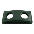 Waste Receptacle Lids | Rubbermaid Commercial FG269288GRN 20.38 in. x 11.38 in. x 2.75 in. Lid for Slim Jim Bottle Recycling Container - Green image number 3