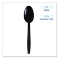 Disposable Spoons | Boardwalk BWKTSHWPPBIW Heavyweight Wrapped Polypropylene Teapoons - Black (1000/Carton) image number 4