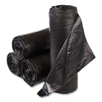  | Inteplast Group S366022K 36 in. x 60 in. 55 gal 22.1 mic Interleaved Roll High-Density Commercial Can Liners - Black (25 Bags/Roll, 6 Rolls/Carton)