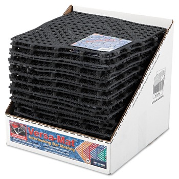 RACKS AND SHELVING | San Jamar VM5280BK Versa-Mat 12 in. x 12 in. x 0.25 in. Bar-Shelf Plastic Liner - Black (24/Carton)