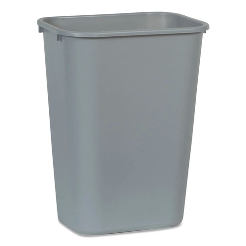 Indoor Waste Receptacles | Rubbermaid Commercial FG295700GRAY 10.25-Gallon Rectangular Deskside Wastebasket - Gray image number 0