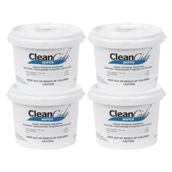  | Wexford Labs 3130B400DCT 1-Ply 8 x 5.5 CleanCide Disinfecting Wipes - Fresh Scent/White (4/Carton)
