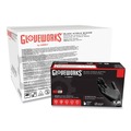 Food Service Disposable & Single Use Gloves | Ammex GPNB44100 9.5 in. Long 5 mil Powder-Free Industrial Nitrile Gloves - Medium/Black (1000/Carton) image number 6