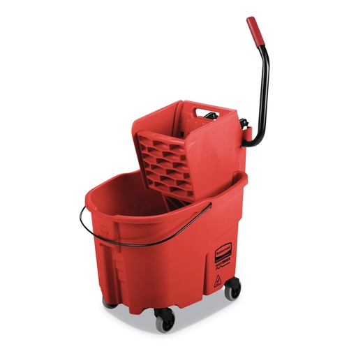 Buckets & Wringers | Rubbermaid Commercial FG758888RED WaveBrake 2.0 35 qt. Side-Press Plastic Bucket/Wringer Combos - Red image number 0