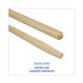 Handles & Braces | Boardwalk BWK125 1/1/8 in. x 60 in. Tapered End Lacquered Hardwood Broom Handle - Natural image number 3