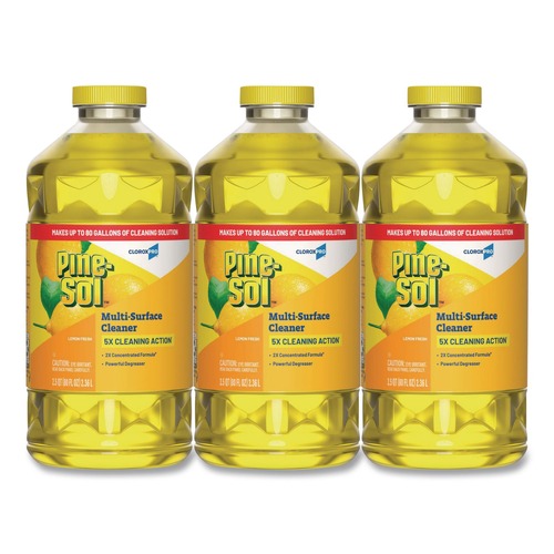 All Purpose Cleaners & Degreasers | Pine-Sol 60607CT CloroxPro 80 oz. Bottle Multi-Surface Cleaner Concentrated - Lemon Fresh Scent (3/Carton) image number 0