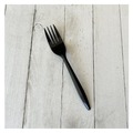 Disposable Forks | Boardwalk BWKFORKBLPP Plastic Fork Mediumweight Polypropylene Cutlery - Black (1000/Carton) image number 2