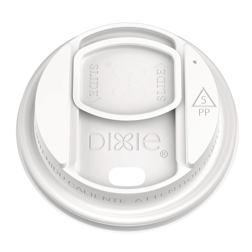 Cup Lids | Dixie DSL9542 Smart Top Reclosable Lids for Hot Cups, Fits 10 oz to 20 oz Cups - White (1000/Carton) image number 0