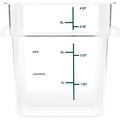Food Storage Containers & Lids | Carlisle 1195107 7.13 in. x 7.13 in. x 7.29 in. 4 qt Squares Polycarbonate Plastic Food Storage Container - Clear image number 2