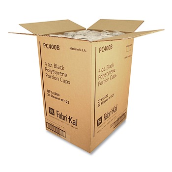 Fabri-Kal 000000000009505145 4 oz. Plastic Portion Cups - Black (20/Carton)