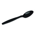 Disposable Spoons | Dixie PTH53C Individually Wrapped Heavyweight Teaspoons - Black (1000/Carton) image number 2