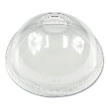 CUP LIDS | Boardwalk BWKPET912DOME PET Cold Cup Dome Lids Fits 9 oz. Squat and 12 oz. Cups - Clear (1000/Carton)