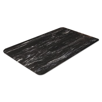Crown CU 2436BK 24 in. x 36 in. Cushion-Step Marbleized Rubber Mat - Black