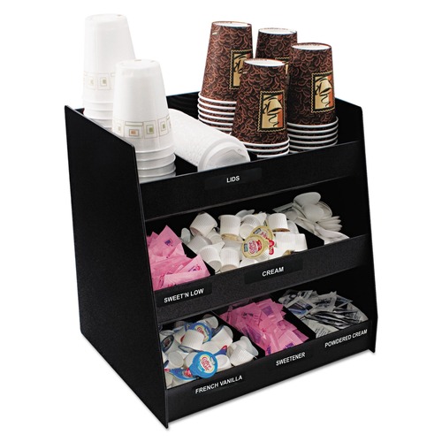 Condiment Organizers | Vertiflex Commercial Grade VFC-1515 14.5 in. x 11.75 in. x 15 in. Vertical Condiment Organizer - Black image number 0