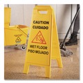 Signs | Carlisle 3690000 11 x 25 x 25 Wet Floor Sign (English/Spanish) - Yellow image number 5