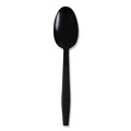 Disposable Spoons | Boardwalk BWKTSHWPPBIW Heavyweight Wrapped Polypropylene Teapoons - Black (1000/Carton) image number 1