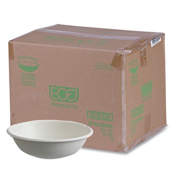 BOWLS | Eco-Products EP-BL16CNFA Vanguard 16 oz. Renewable and Compostable Sugarcane Bowls - White (800/Carton)