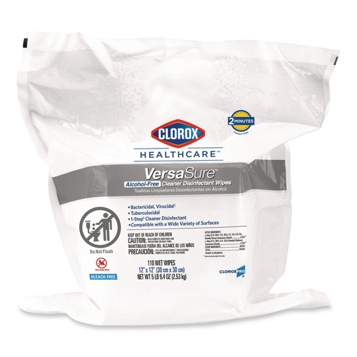 Cleaning Cloths & Wipes | Clorox Healthcare 31757 12 in. x 12 in. VersaSure Cleaner Disinfectant Wipes - White image number 0