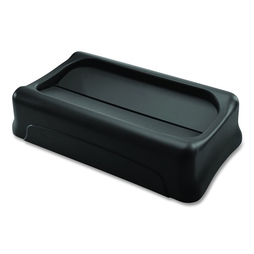 Waste Receptacle Lids | Rubbermaid Commercial FG267360BLA Slim Jim 11.38 in. x 20.5 in. x 5 in. Swing Lid - Black image number 0