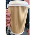 Bulk Savings Pricing 2 | Karat C-KRC512 12 oz. Paper Ripple Hot Cups - Kraft/White (500/Carton) image number 3