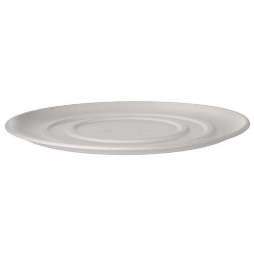 Food Containers & Lids | Eco-Products EP-SCPTR14 WorldView 14 in. x 14 in. x 0.2 in. Sugarcane Pizza Tray - White (50/Carton) image number 0