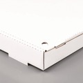 Pizza Boxes | Karat FP-PBF12W 12 in. x 12 in. x 1.97 in. Corrugated Paper Boxes - White/Brown (50/Bundle) image number 2
